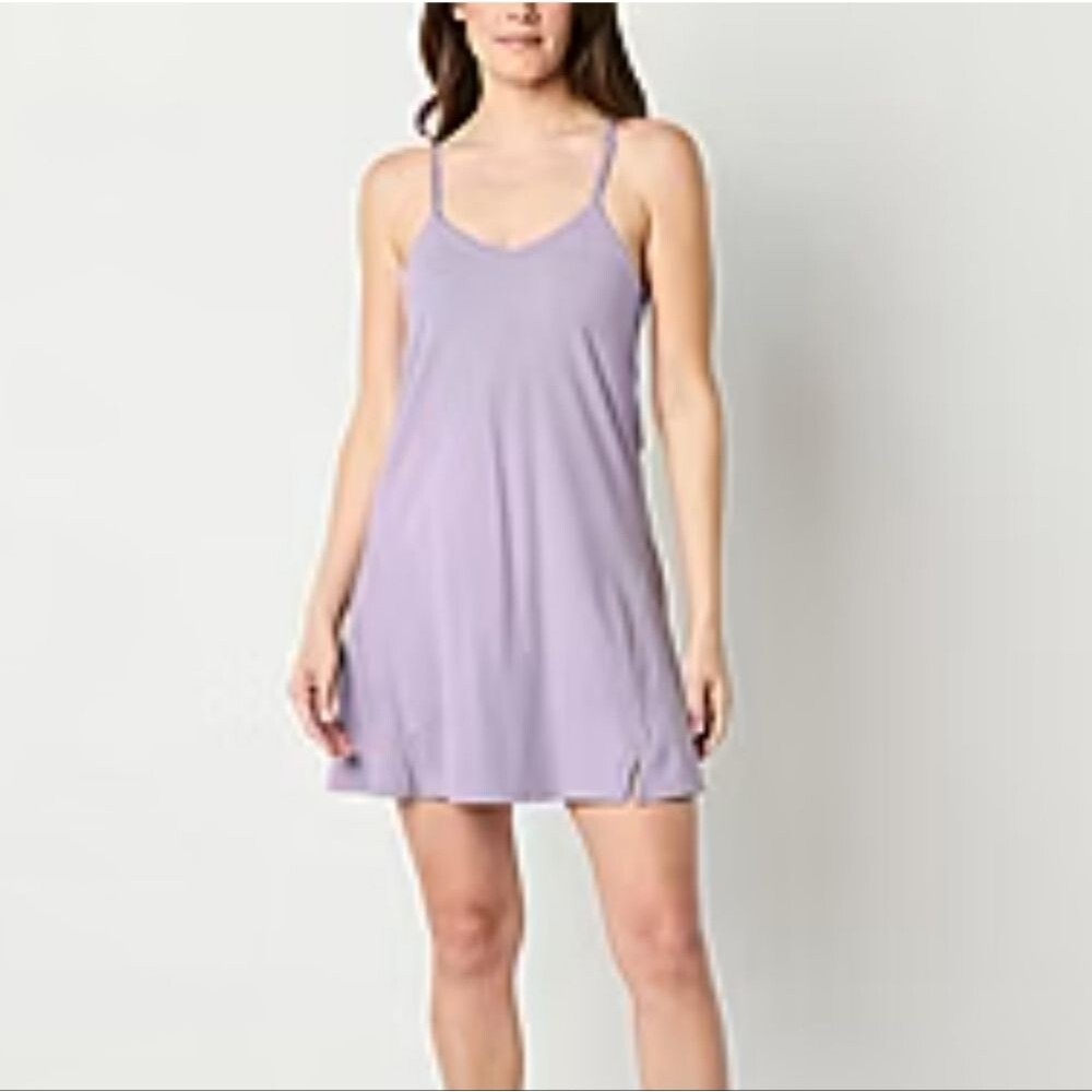 Xersion EverRestore Womens Sleeveless Midi Active Light Purple Tennis Dress XXL